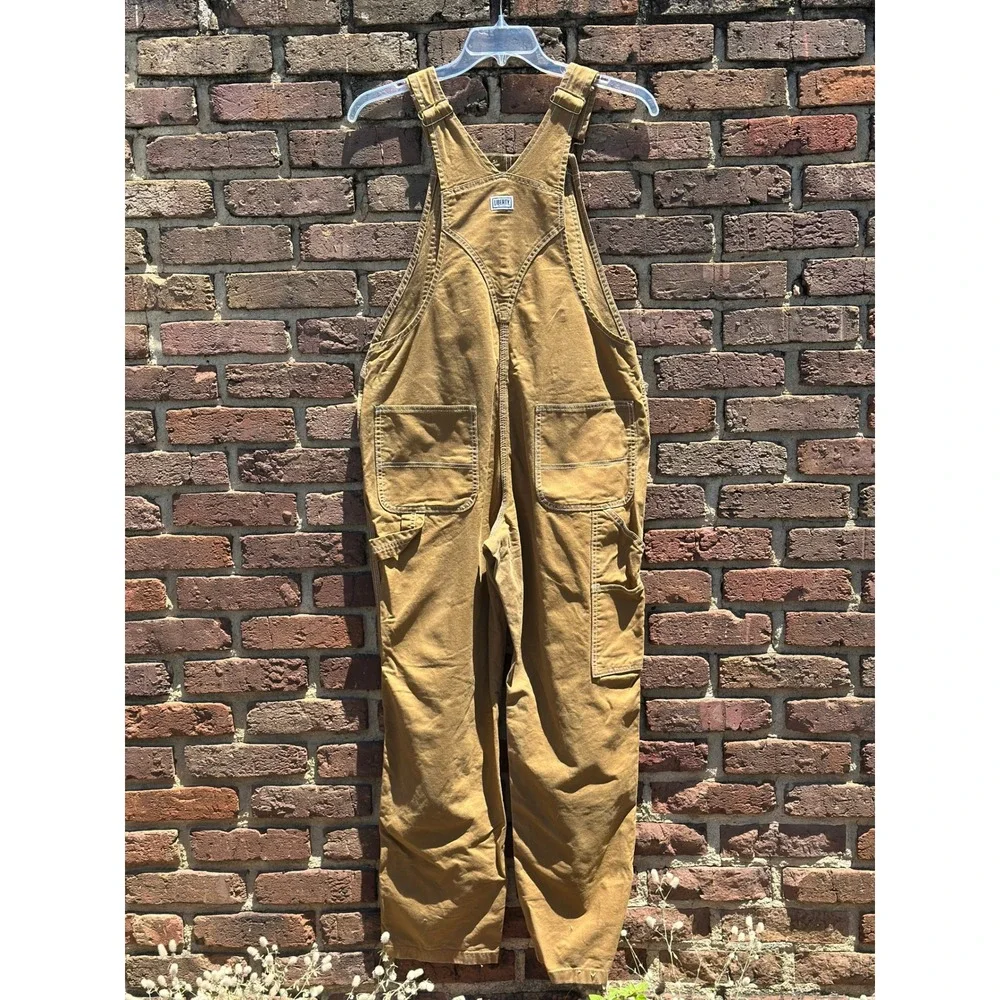 Liberty Sz Large Brown Duck Canvas Bib Overalls Workwear Gorpcore Farm Gardening
